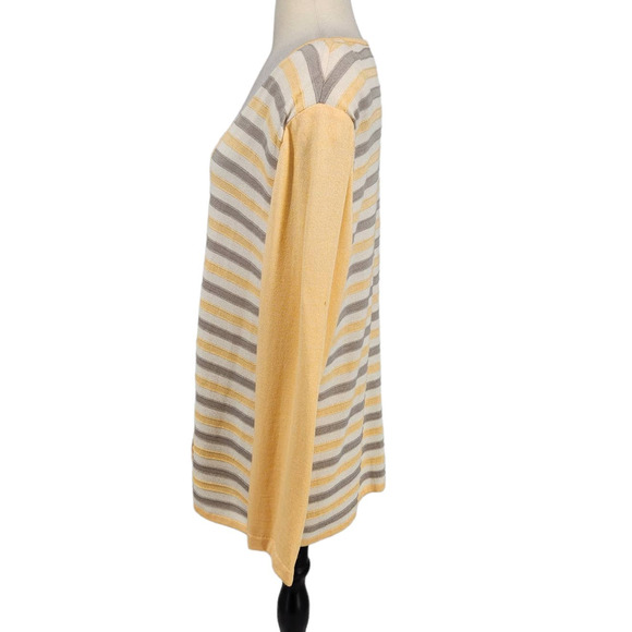 St John Wool Blend Stripe Cardigan Sweater Womens Size Large - Picture 3 of 7